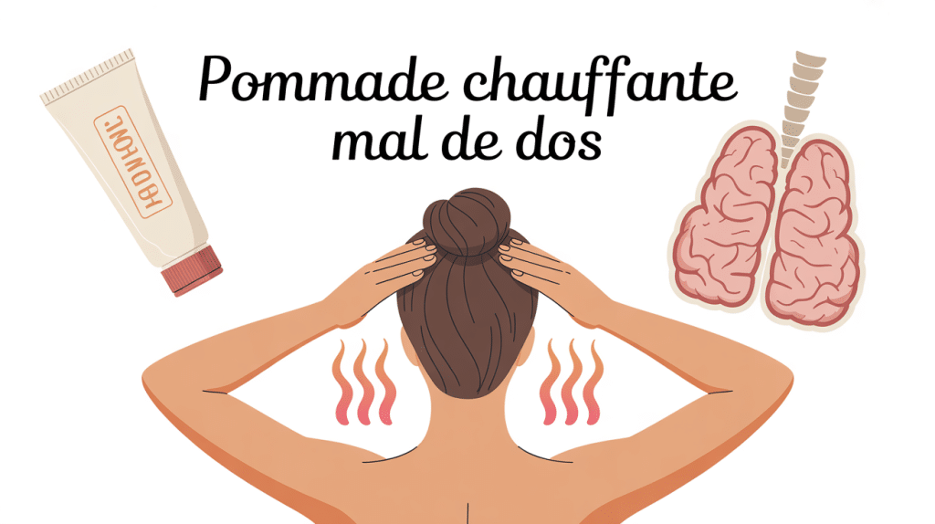 personne appliquant pommade chauffante pour mal de dos vue de dos