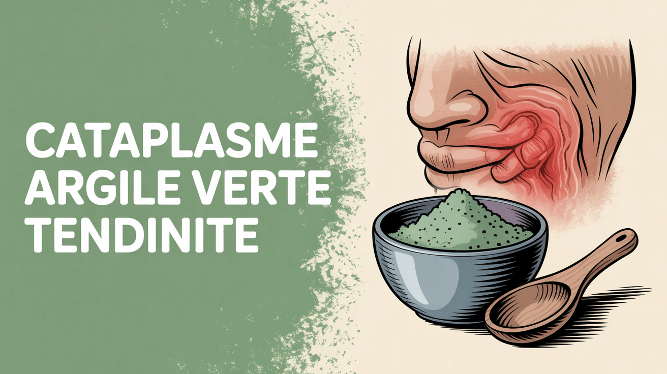 Cataplasme argile verte pour tendinite bol poudre et cheville inflammée