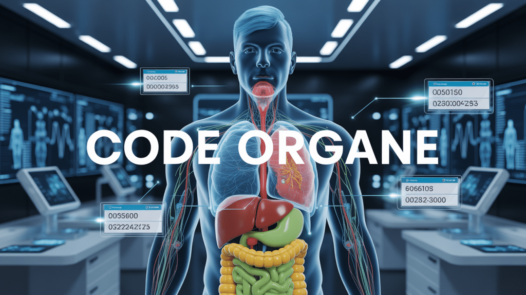 code organe corps humain étiquettes numériques