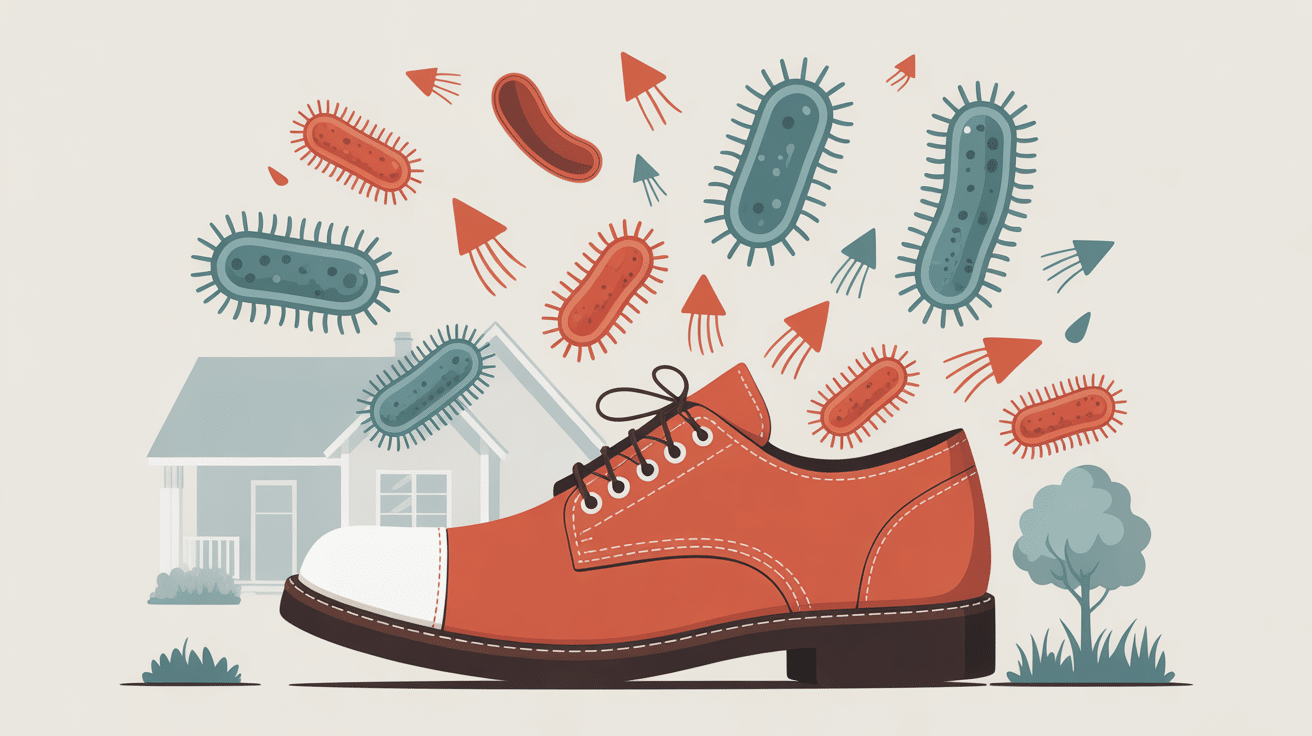 Desinfecter les chaussures illustration microbes hygiène