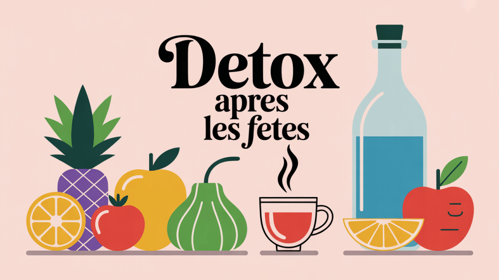 Detox apres les fetes avec fruits legumes eau tisane
