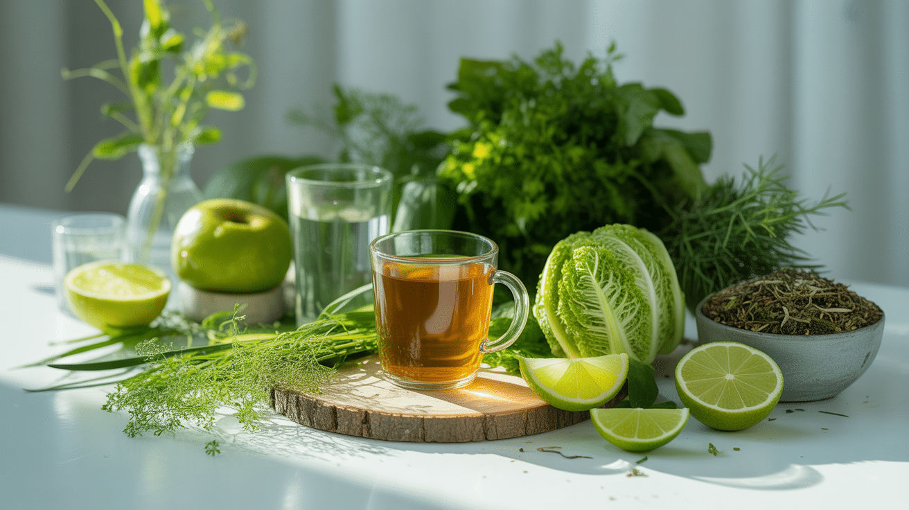 Méthodes naturelles detox foie et intestin avec aliments et plantes