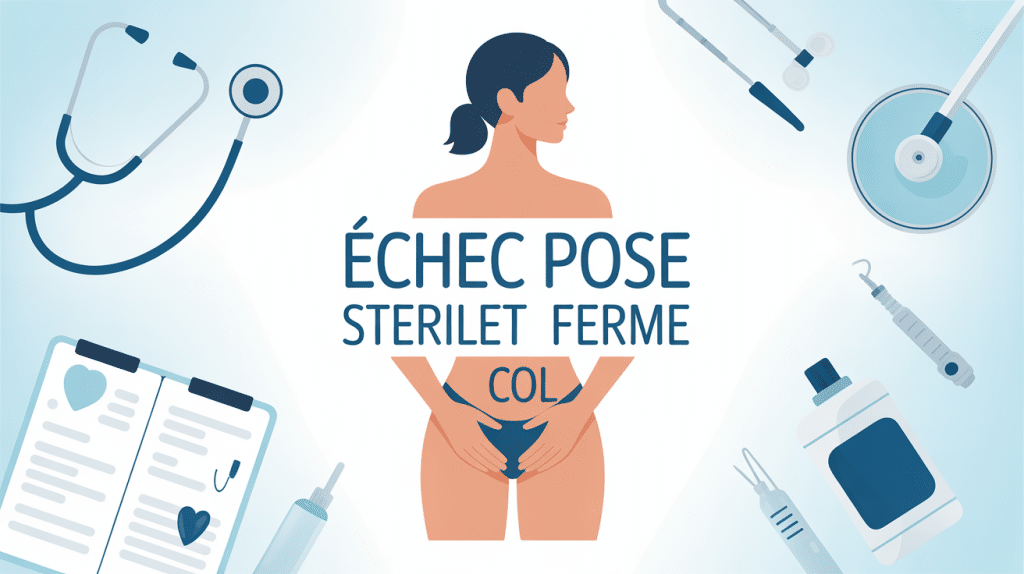 échec pose stérilet col fermé silhouette féminine pelvienne