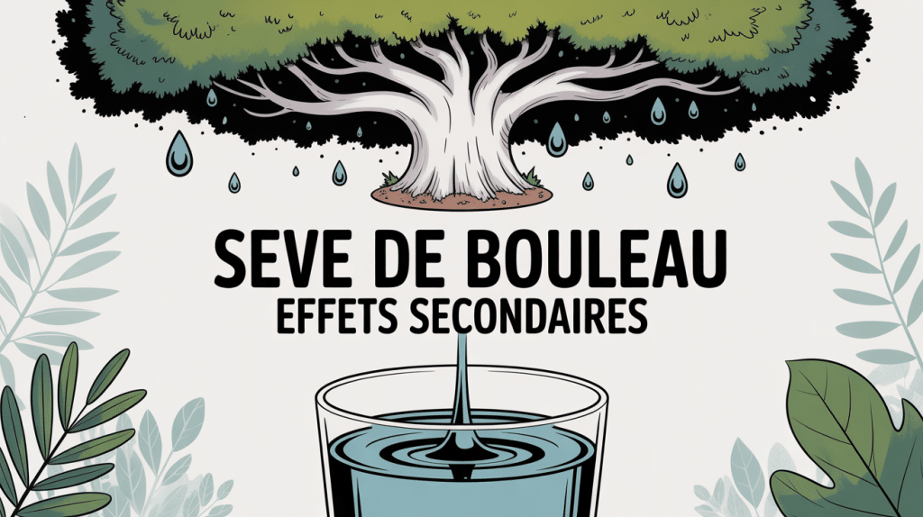 Illustration arbre et sève effet secondaire seve de bouleau