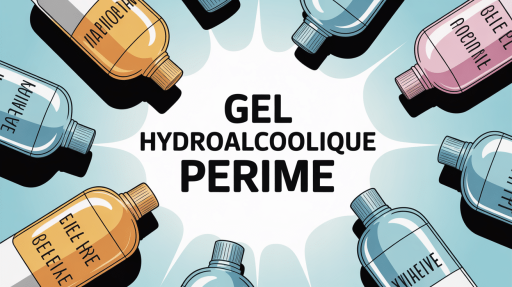 Flacons gel hydroalcoolique périmé avec changements visibles