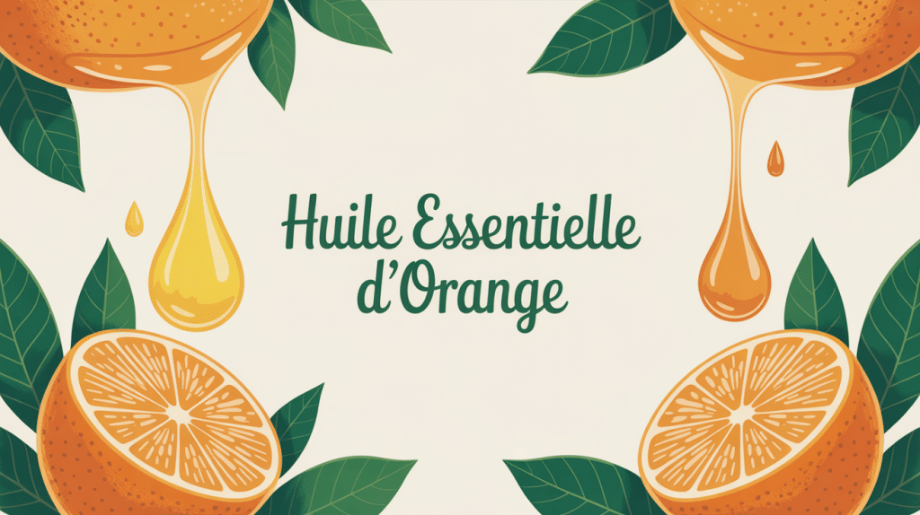 huile essentielle d orange gouttelettes illustration orange coupée