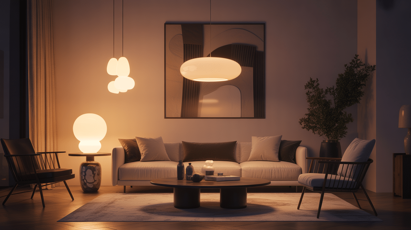 Lampe createur originale salon contemporain, éclairage artistique