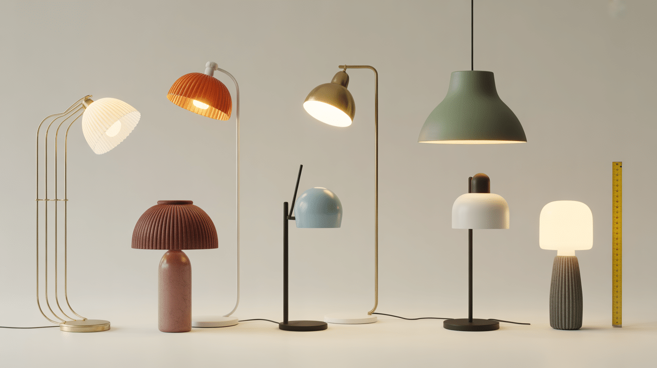 Lampes createur différentes formes et matériaux, choix personnalisé