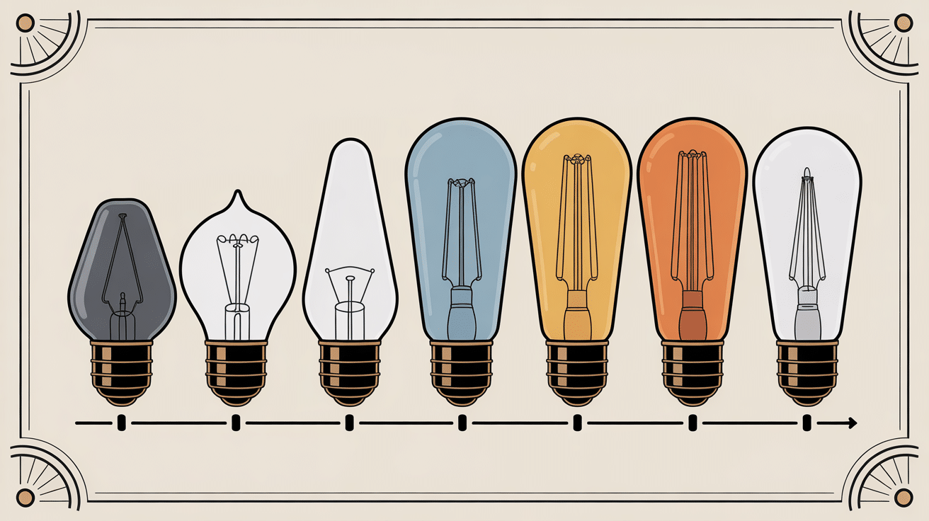 Lampe mazda évolution ampoule carbone à tungstène illustration historique