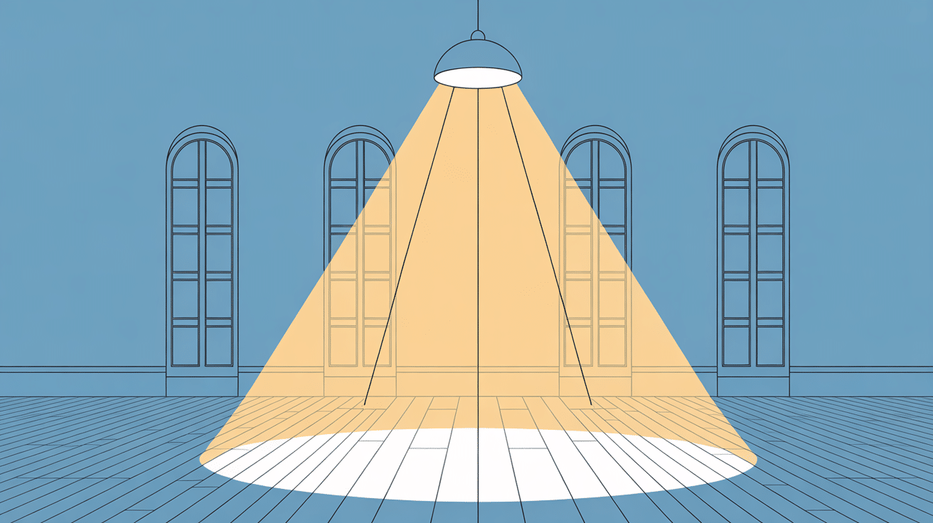 luminaire hauteur sous plafond 5m diffusion lumière schéma