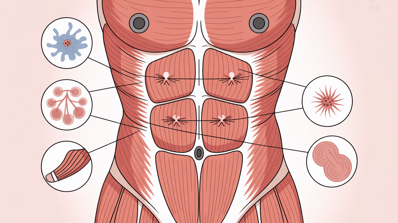 mal aux abdos apres sport illustration muscles abdominaux