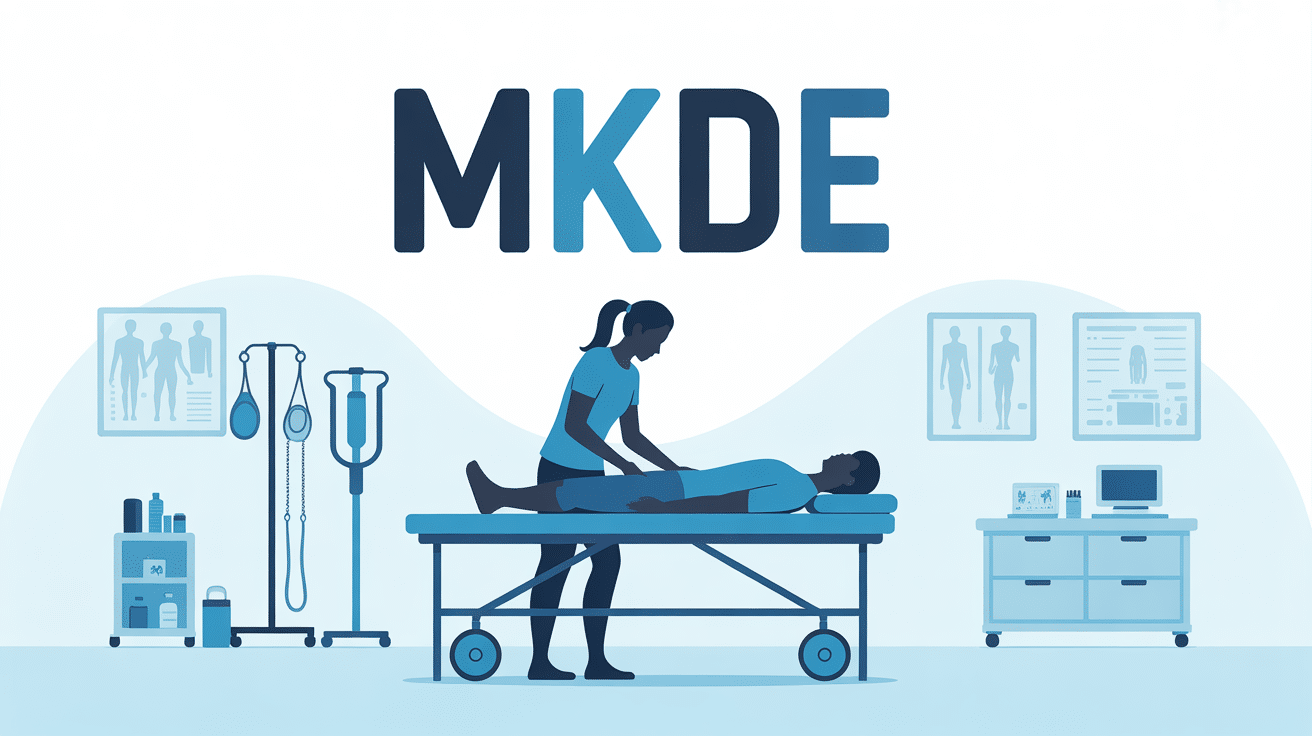 mkde c'est quoi kinésithérapeute silhouette table rééducation