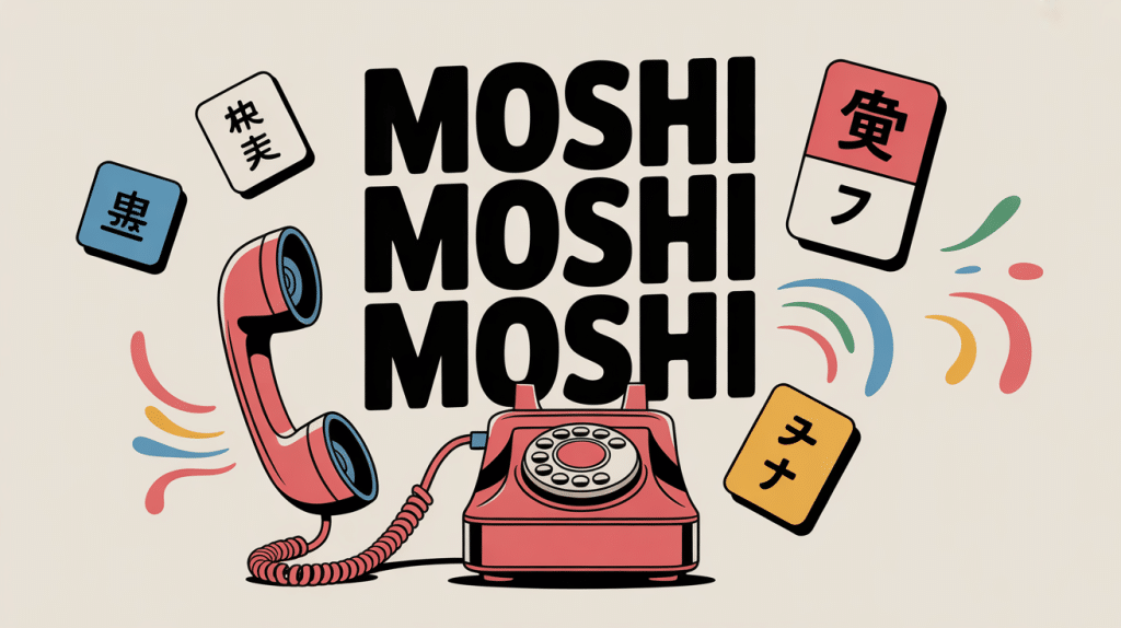 moshi moshi moshi illustration telephone japonais ondes