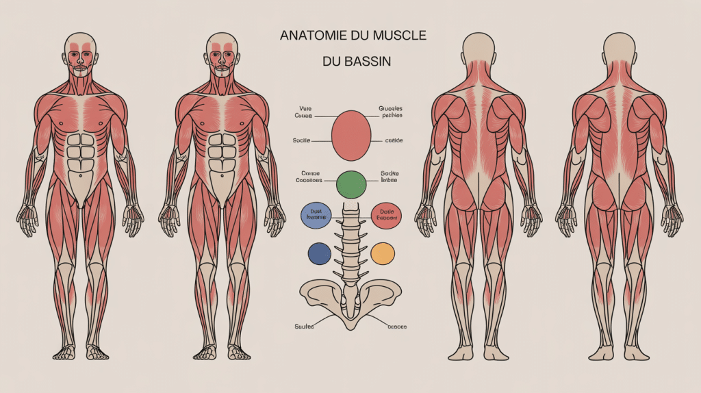 illustration muscle du bassin anatomie postérieure latérale