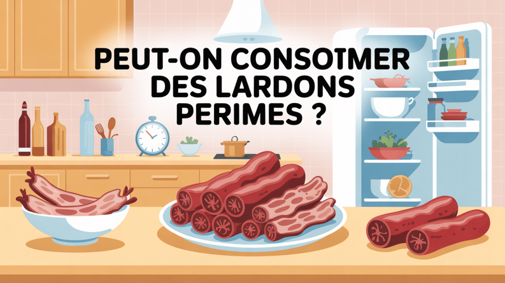 peut on manger des lardons périmés illustration assiette