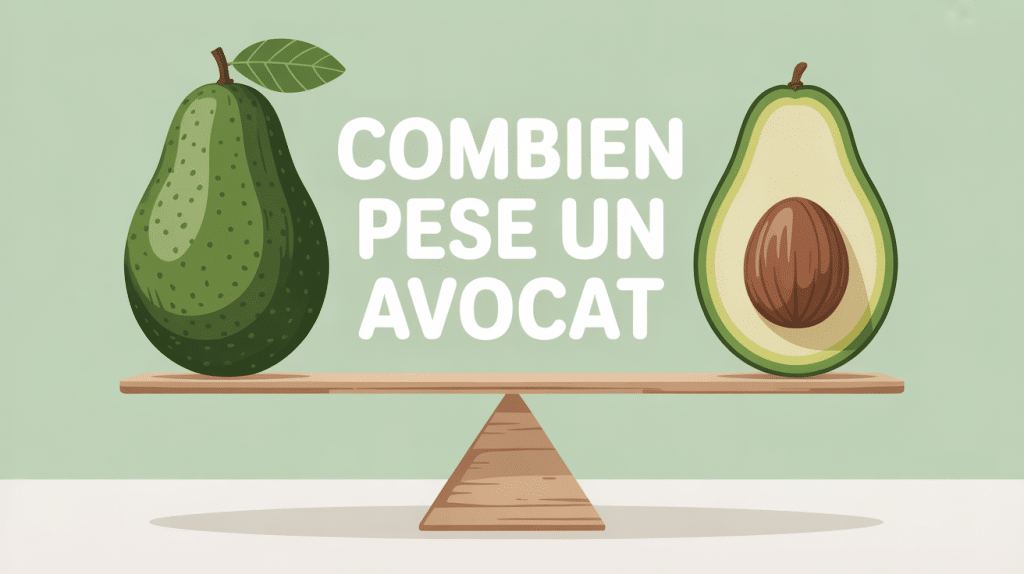 poid avocat entier et demi sur balance de cuisine