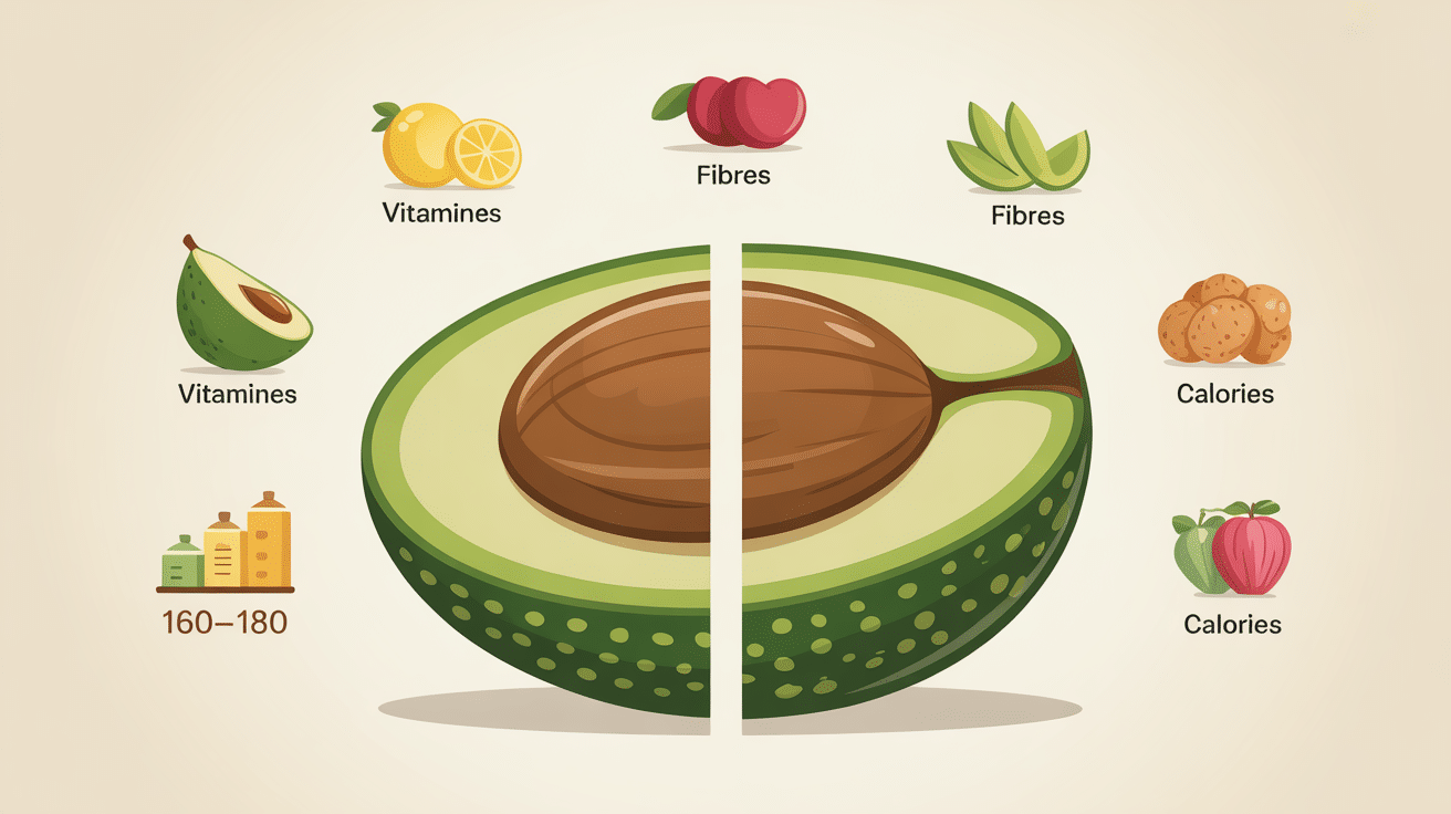 poid avocat nutrition 160 180 calories