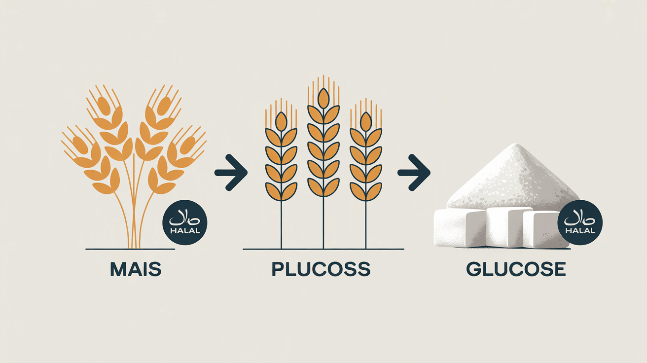 Transformation du mais en glucose halal
