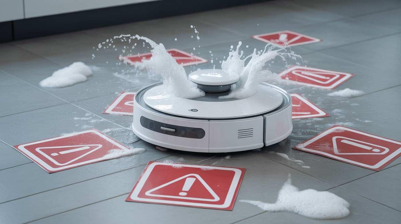 sanytol pour robot laveur avertissement mousse