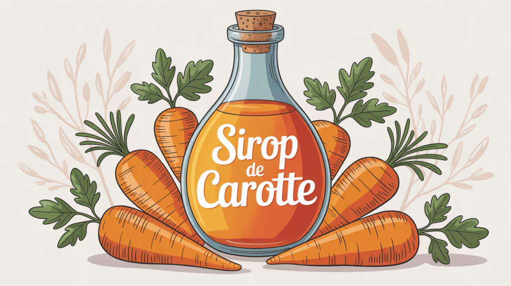 bouteille sirop de carotte et carottes fraîches