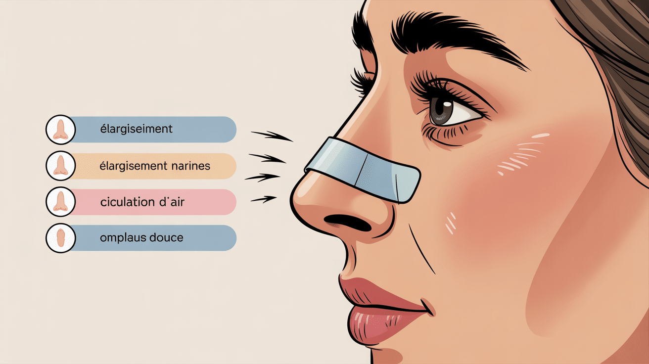 diagramme fonctionnement strips nasales élargissement narines