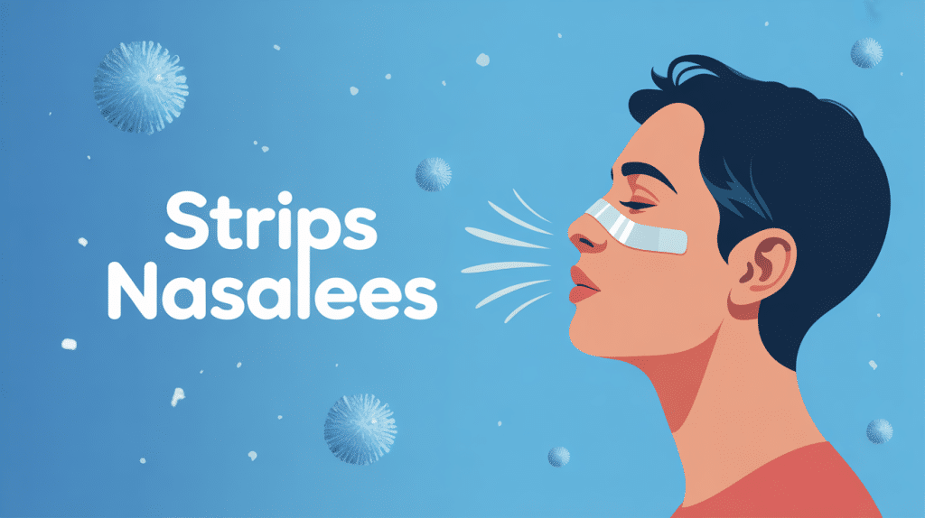 personne avec strips nasales sur le nez respiration paisible