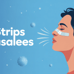 personne avec strips nasales sur le nez respiration paisible