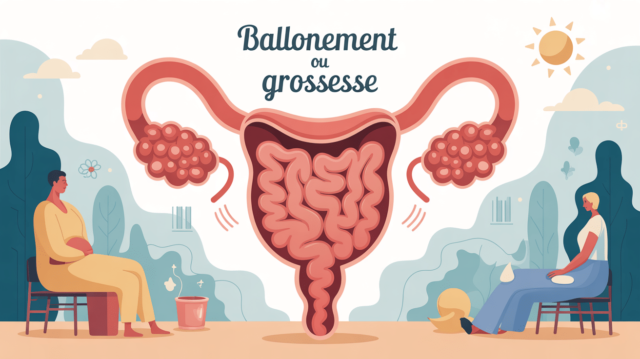 ballonnement ou grossesse illustration ventre femme