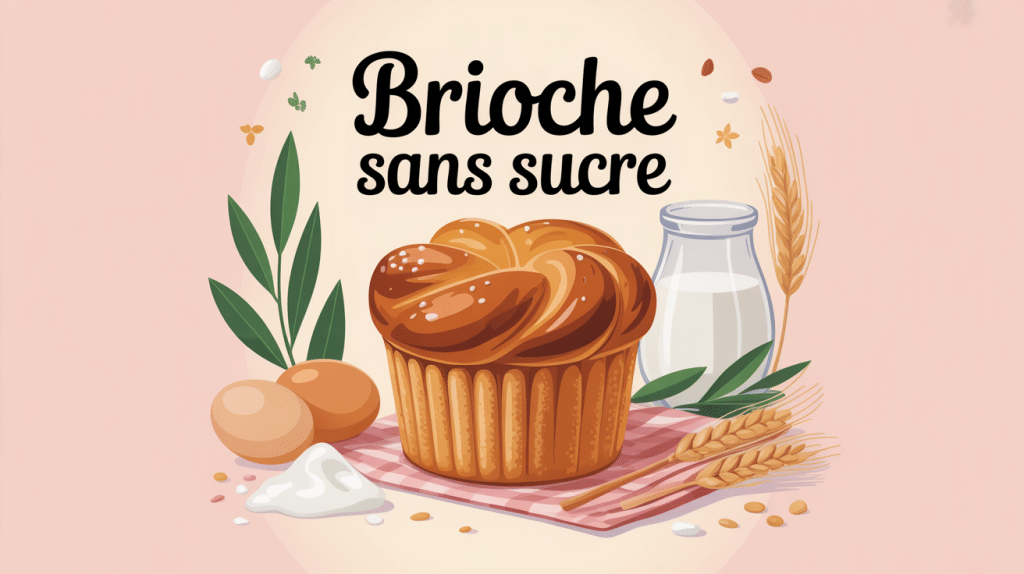 brioche sans sucre dorée et moelleuse sur nappe élégante