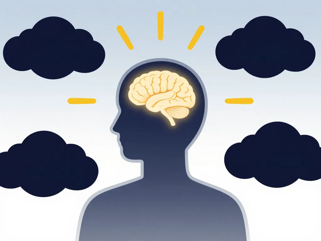 Lien cerveau carence vitamine D et stress, illustration métaphorique