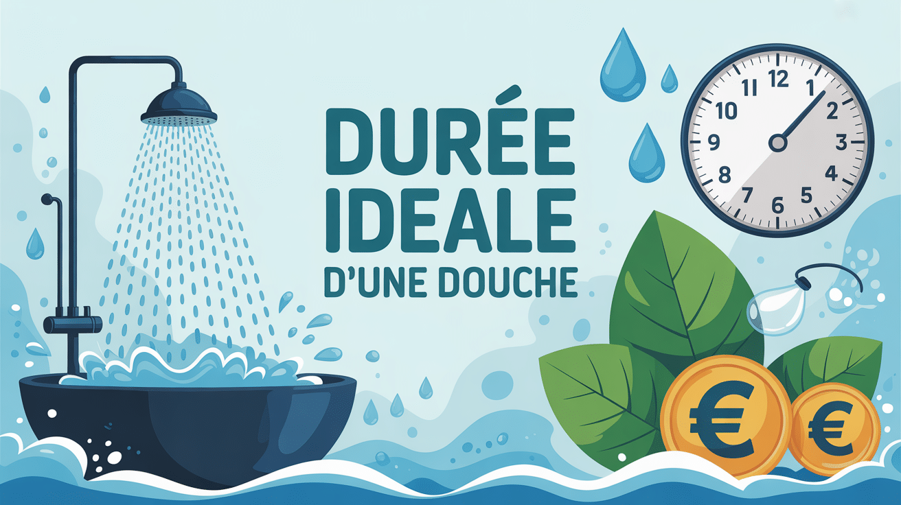 combien de temps dure une douche durée idéale salle de bain minuteur économie d'eau