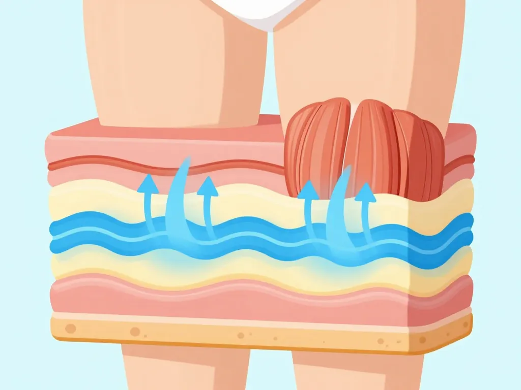 schéma cryolipolyse cuisse action sur la graisse