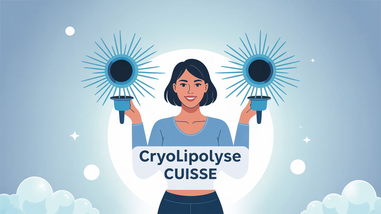 illustration cryolipolyse cuisse femme silhouette affinée