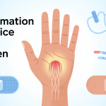 illustration inflammation cicatrice canal carpien main vue de dessus