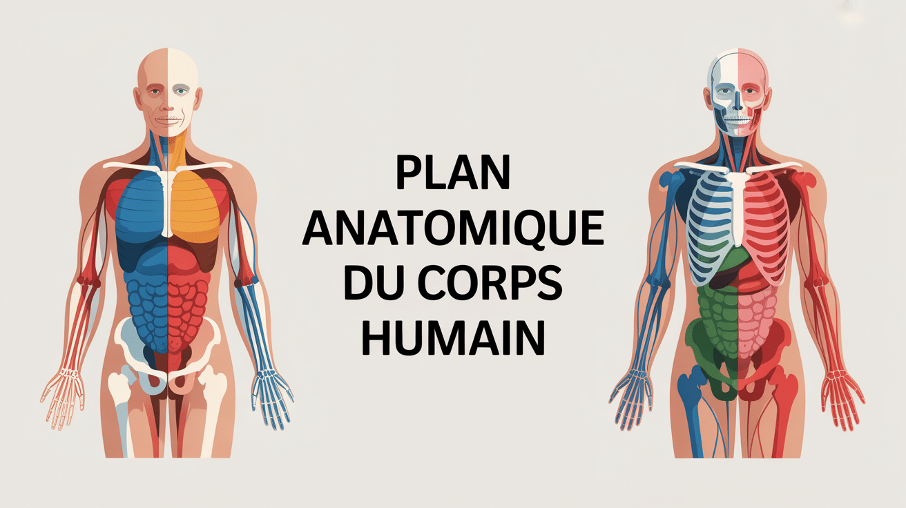 Vue stylisée du plan anatomique du corps humain