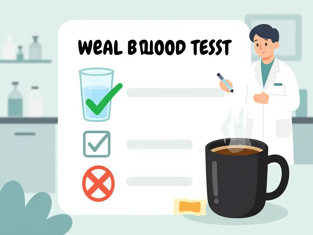 Prise de sang a jeun cafe sans sucre regles checklist cafe gomme eau