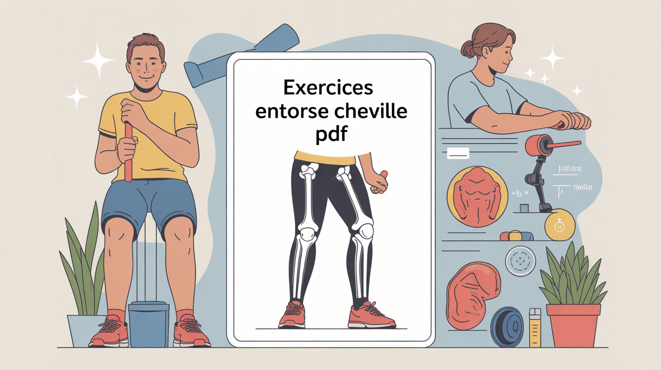 Illustration PDF rééducation entorse cheville exercices