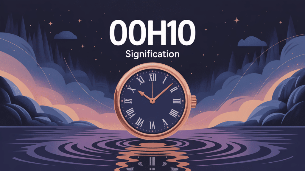 00h10 signification horloge fond mystère illustration moderne