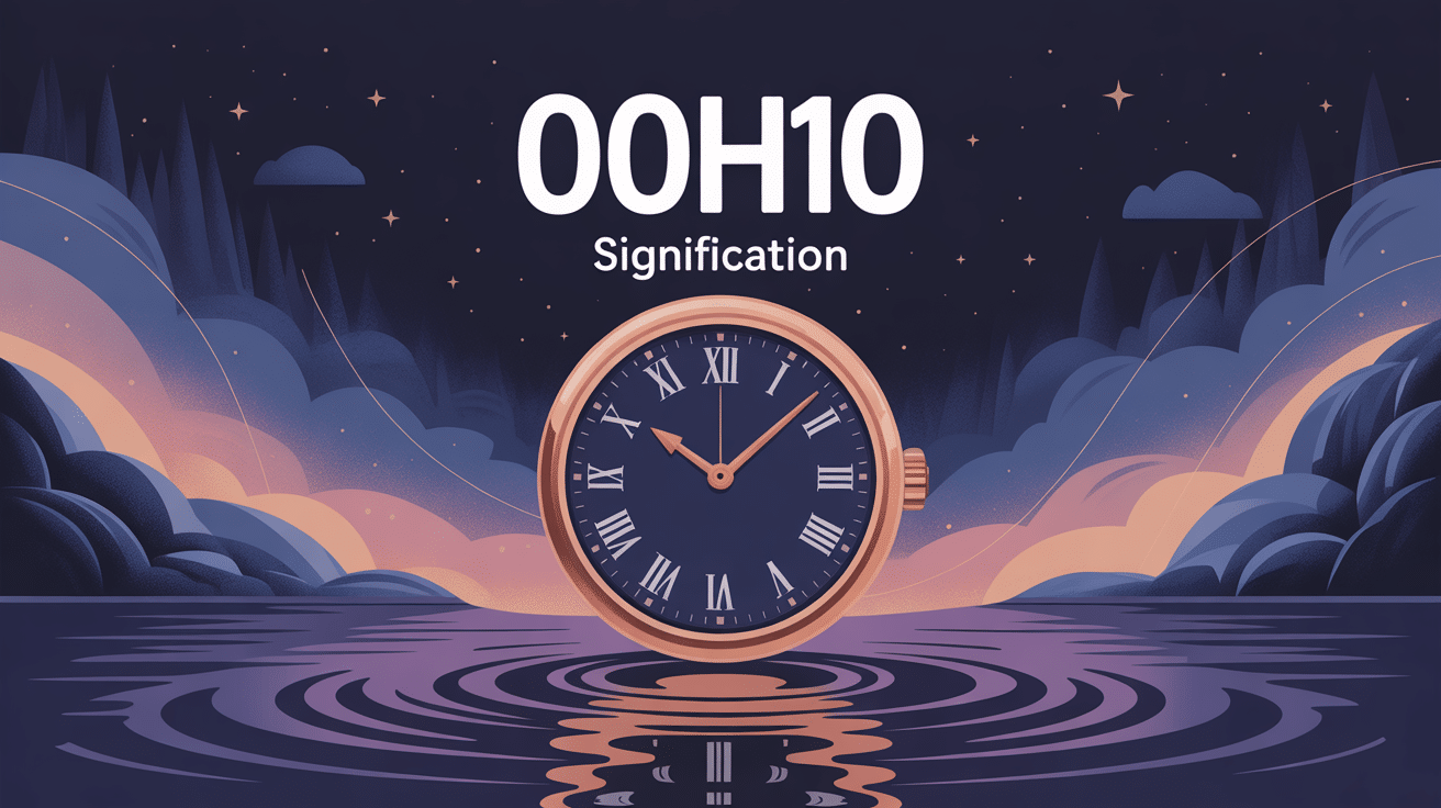 00h10 signification horloge fond mystère illustration moderne