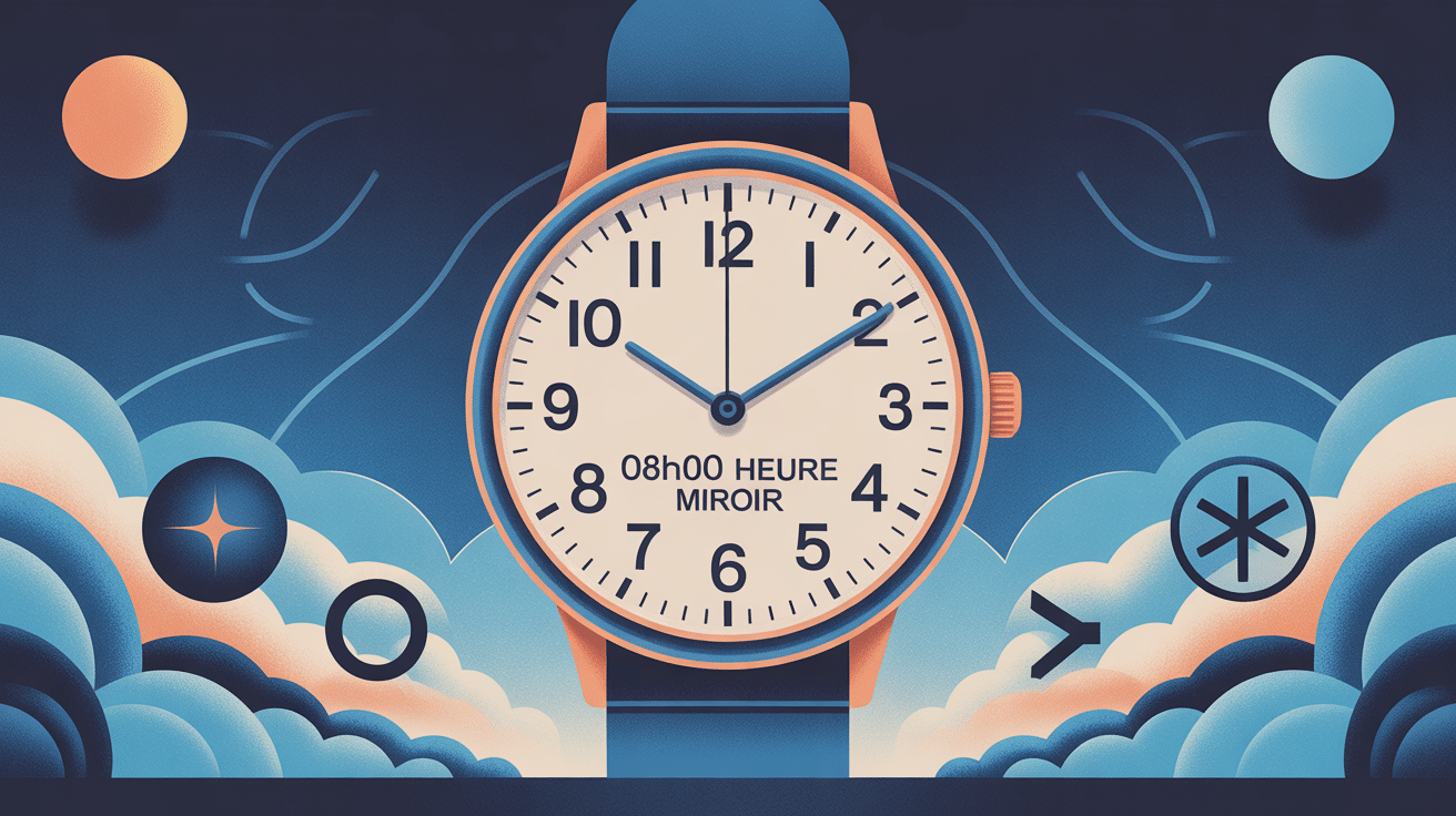 Illustration conceptuelle sur 08h00 signification dans la vie quotidienne
