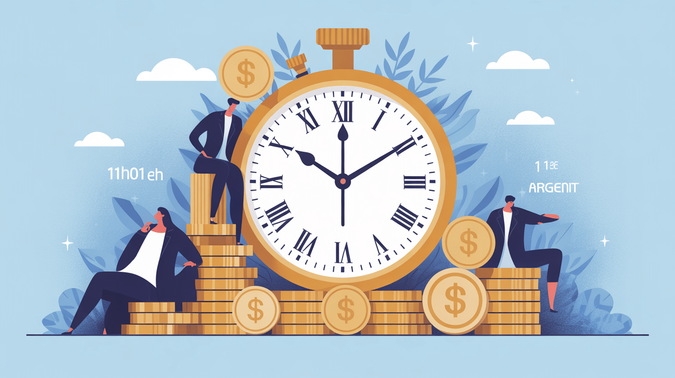 Illustration 11h01 signification argent prospérité heure miroir