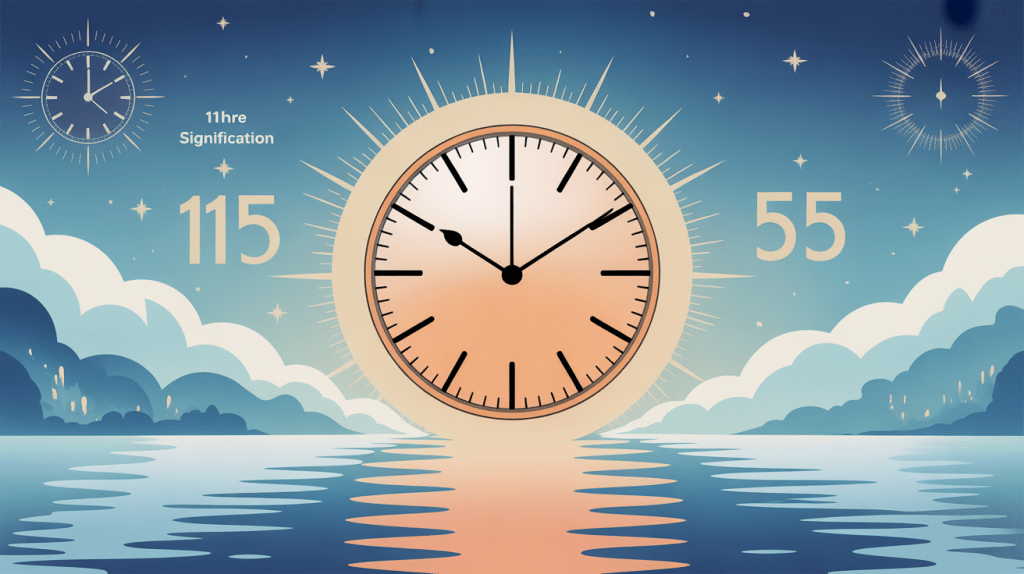 11h55 signification image vectorielle avec horloge et chiffres