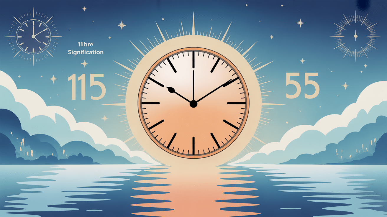 11h55 signification image vectorielle avec horloge et chiffres