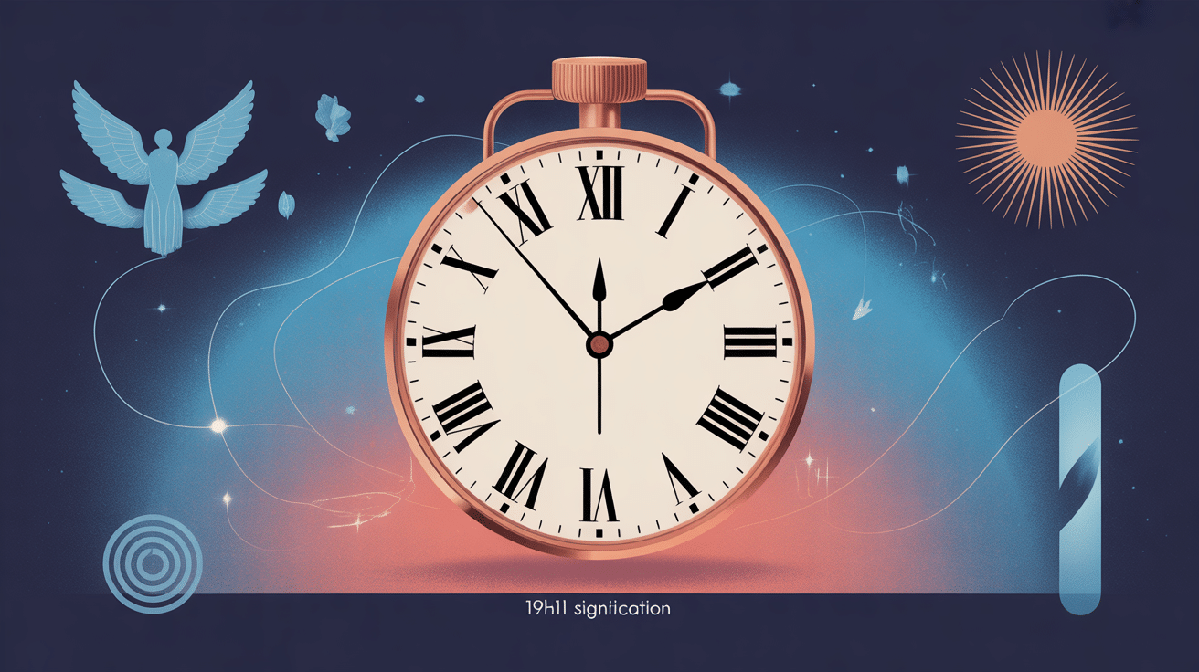 19h11 signification image horloge stylisée ambiance spirituelle