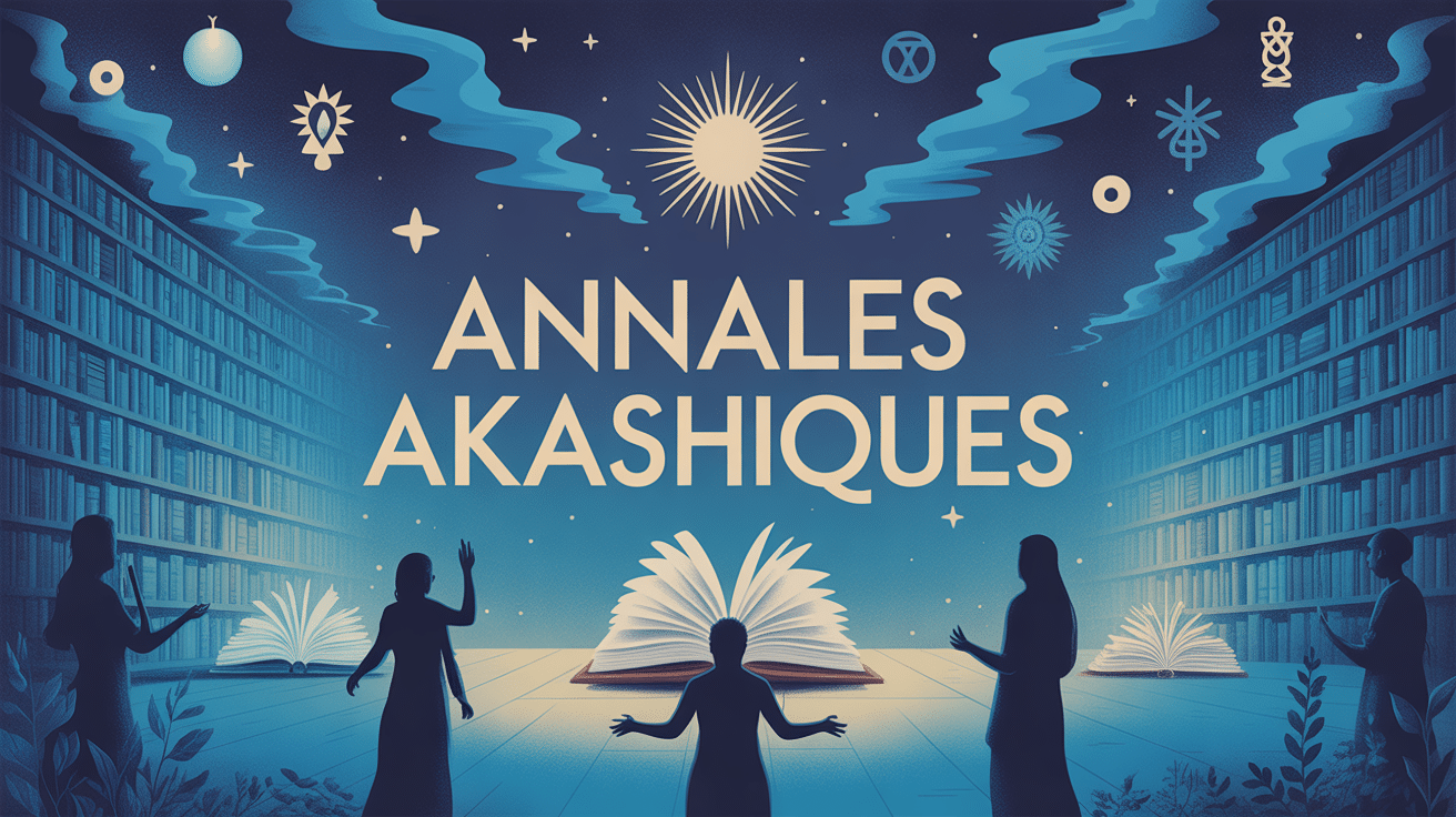 annales akashiques danger illustration bibliothèque lumineuse spiritualité