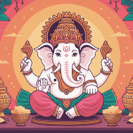 Image Ganapati statue illustration vectorielle lumineuse