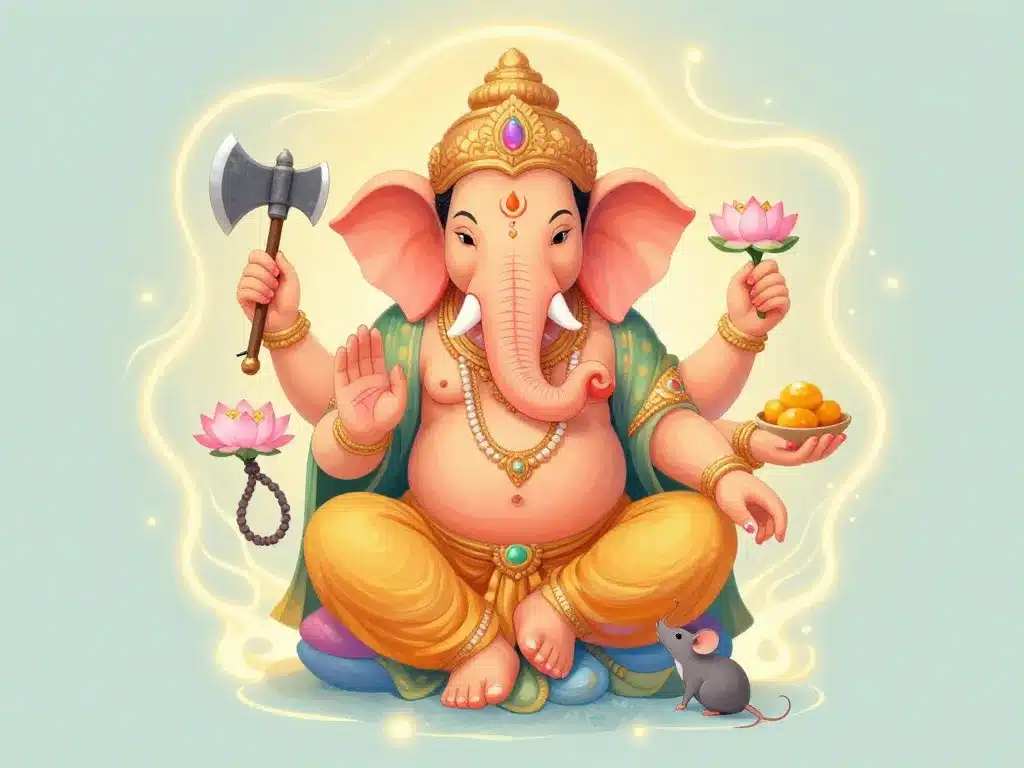 Illustration des symboles Ganapati statue