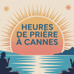 illustration vectorielle heure de prière Cannes coucher de soleil