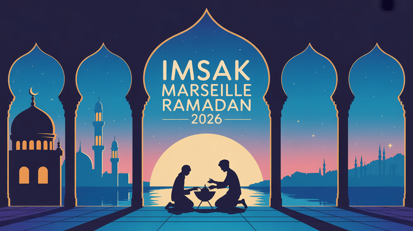 illustration vectorielle imsak marseille ramadan 2026