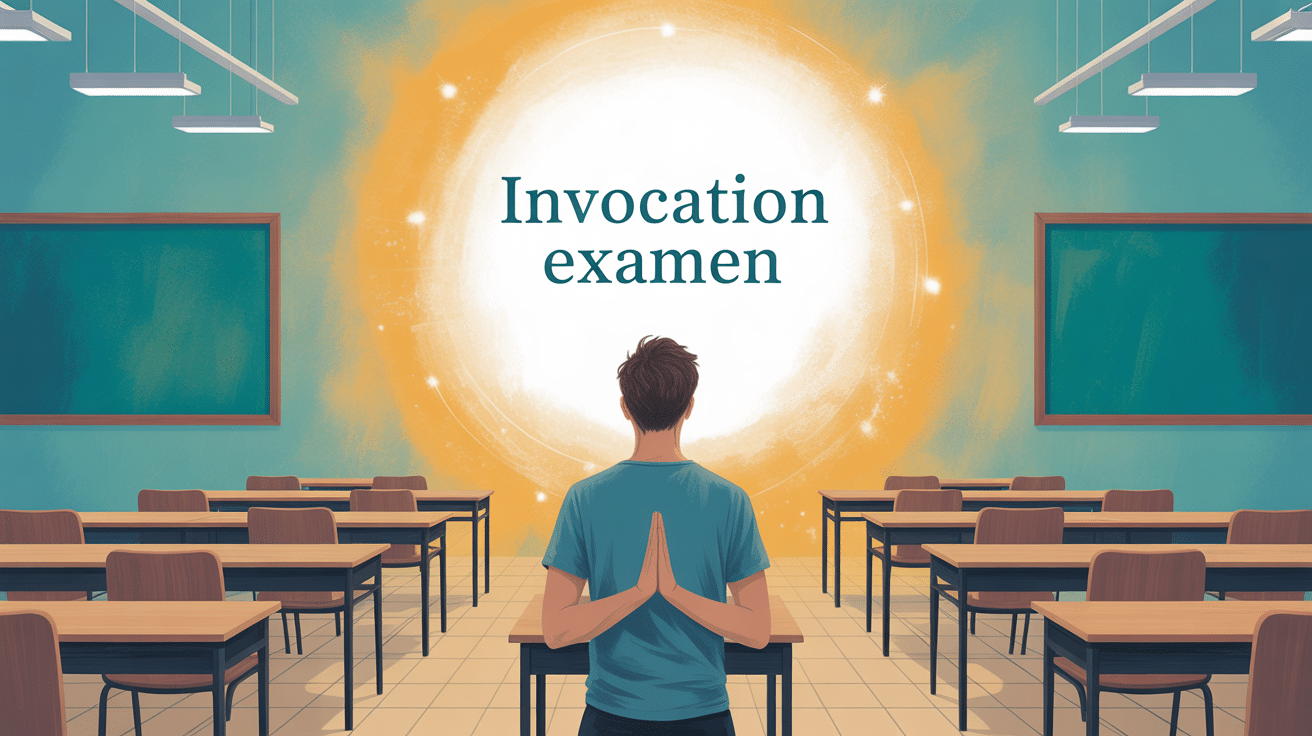 invocation examen illustration rituel spirituel étudiant